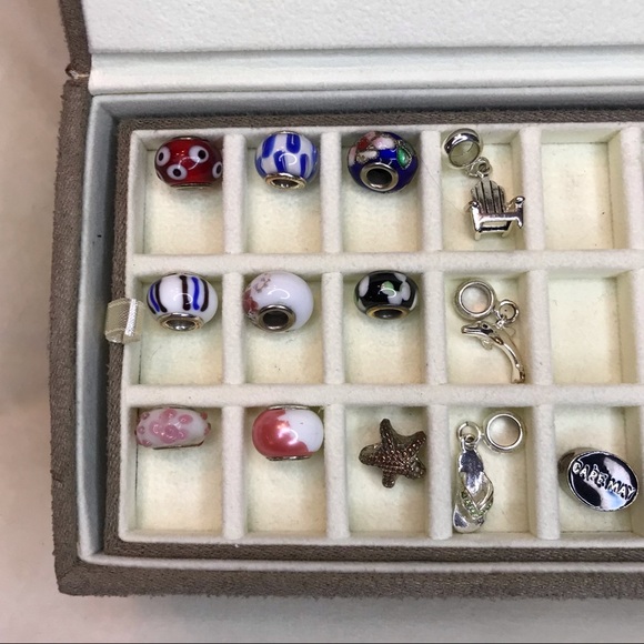 Sterling Silver Pandora Bracelets, Charms and Suede Jewelry Box. - Picture 8 of 8